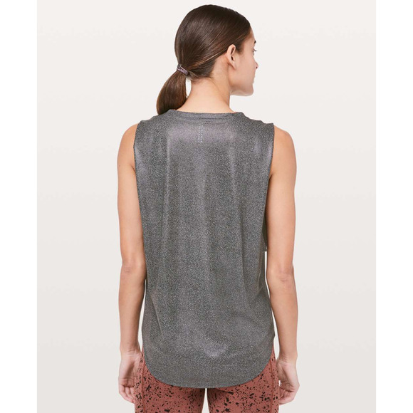 LULULEMON Ride and Reflect Muscle Tank Womens 6 8 Gray Heather Crew Neck - Picture 2 of 11